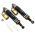 Adjustable 13.5" ATV Air Shock Absorbers (Gold/Black)