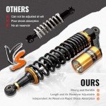 Adjustable 13.5" ATV Air Shock Absorbers (Gold/Black)