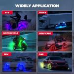 KEMIMOTO Multicolor LED Rock Lights for ATV