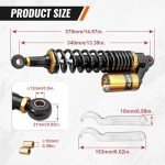 Adjustable 13.5" ATV Air Shock Absorbers (Gold/Black)