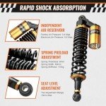 Adjustable 13.5" ATV Air Shock Absorbers (Gold/Black)