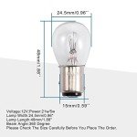 GOOFIT 12v 5w 21w/5w Tail Brake Light Bulb for Moped Scooter ATV Quad Go Kart Dirt Bike(Pack of 4)