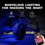 Nilight RGB LED Rock Lights Kit, 4 pods Underglow Multicolor Neon Light Pod with Bluetooth App Control Flashing Music Mode Wheel Well Light for Truck ATV UTV RZR SUV