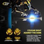 Cougar Motor H11 Light Bulbs, H11 Fog Lights H9 Light H8 Bulb 6500K - Small Size with Silent Cooling Fan, Powersports ATV/UTV Fog Bulb, Non-polarity, Plug & Play - Pack of 2