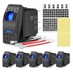 Nilight 6PCS 5PIN Rocker Switch Set with Wires