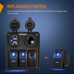 Nilight 6PCS 5PIN Rocker Switch Set with Wires