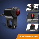 Waterproof 12V ATV Handlebar Light Switch - Red