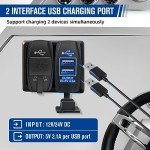 Dual USB Charger with Blue LED Light