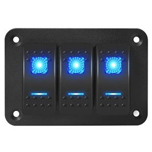 Waterproof 12V 3 Gang LED Rocker Switch Panel
