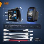 Nilight Momentary Laser Rocker Switch Kit 7Pin