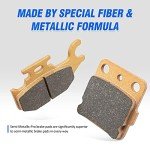 Semi-Metallic-Pro Front & Rear Brake Pads for Yamaha Kodiak 400 450 Wolverine 450 Grizzly 400 450, OEM# 3GD-W0045-01-00 5GH-W0046-10-00 1D9-W0046-00-00