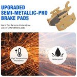 Semi-Metallic-Pro Front & Rear Brake Pads for Yamaha Kodiak 400 450 Wolverine 450 Grizzly 400 450, OEM# 3GD-W0045-01-00 5GH-W0046-10-00 1D9-W0046-00-00