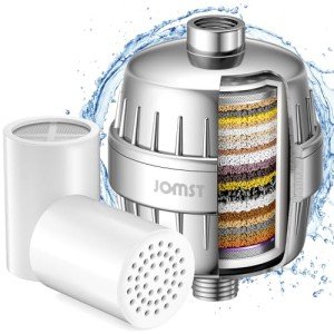 25 PLUS STAGE JOMST Shower Filter with High Fluency Output - Shower Water Cleaning,Improve Skin,Hair and Nails's condition,High Filtration Capacity for Chlorine, Kids and Pets Available.