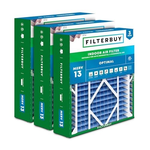 Filterbuy 21x21x5 MERV 13 Air Filters (3-Pack)