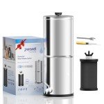 Purewell 1.0 Gallon Portable Gravity Water Filter System, 3-Stage 0.01μm Ultra-Filtration Countertop Water Filtration System, Reduce 99% Chlorine, for Camping, RVing, Home, Off-Grid (PW-1G)