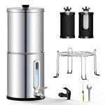 2.25G Gravity Water Filtration System - Water Level Window、NSF/ANSI 42&372 Certification,18/8 Stainless Steel Countertop Water Filter System - Reduce Up to 99.9% Chlorine, for Home, RVing