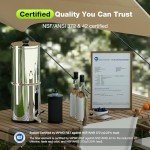 Purewell 1.0 Gallon Portable Gravity Water Filter System, 3-Stage 0.01μm Ultra-Filtration Countertop Water Filtration System, Reduce 99% Chlorine, for Camping, RVing, Home, Off-Grid (PW-1G)