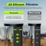 Purewell 1.0 Gallon Portable Gravity Water Filter System, 3-Stage 0.01μm Ultra-Filtration Countertop Water Filtration System, Reduce 99% Chlorine, for Camping, RVing, Home, Off-Grid (PW-1G)