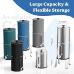 2.25G Gravity Water Filtration System - Water Level Window、NSF/ANSI 42&372 Certification,18/8 Stainless Steel Countertop Water Filter System - Reduce Up to 99.9% Chlorine, for Home, RVing