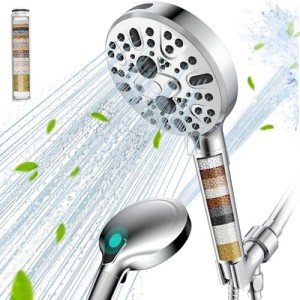 Cobbe High Pressure Filtered Shower Head, 9 Sprays