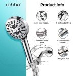 Cobbe High Pressure Filtered Shower Head, 9 Sprays
