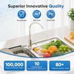 PUREPLUS Under Sink Water Filter, 22000 Gallons, 99.99% Chlorine Reduction, NSF/ANSI 42 Certified,Removes Heavy Metals,Chlorine, Direct Connect Under Counter Water Filtration System