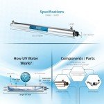 UV Whole House Water Filter Purifier Ultraviolet Light 110V 3/4 inch MNTP with Smart Flow Sensor Switch, 55W, 12 GPM by Bluonics