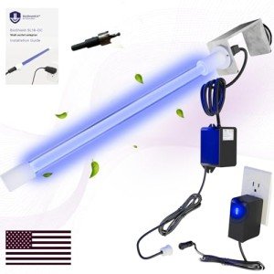 BioShieldUV® Lite 18W 24V HVAC UV Light Air Treatment System Magnetic Holder Direct Current DC Duct, Powered by Wall Adaptor - UVC Light for Air Conditioner UV Light for AC System