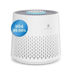 Medify MA-12 PRO Air Purifier with True HEPA H14 Filter | 405 ft² per Hour for Smoke, Odors, Pollen, Pets | 99.99% Removal to 0.1 Microns | White, 1-Pack