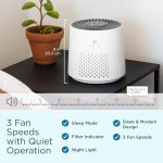Medify MA-12 PRO Air Purifier with True HEPA H14 Filter | 405 ft² per Hour for Smoke, Odors, Pollen, Pets | 99.99% Removal to 0.1 Microns | White, 1-Pack