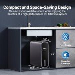 PUREPLUS UTR700B Reverse Osmosis System, 800 GPD Fast Flow, NSF/ANSI 58 & NSF/ANSI/CAN 372 Certified, 2:1 Pure to Drain, Tankless Under Sink RO Water Filter System, LED Purifier, Smart Faucet