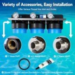 HQUA WF3-01 3-Stage Whole House Water Filtration System, Reduces Heavy Metals (Lead, Mercury, Copper, Nickel, Chromium), Chloramine, Sediment, Odor, and VOC’s (Sediment Heavy Metal Carbon 3 Stage)