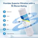 5 Micron 10"x2.5" Whole House String Wound Sediment Filter for Well Water, Replacement Cartridge for Universal 10 inch RO System, WP-5, Aqua-Pure AP110, CFS110, Culligan P5, WFPFC4002, CW-MF, 4Pack