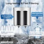 IceJoy 8-Stage Gravity Water Filtration System 3.0 Gallon - 304 Stainless Steel Countertop System with 4 Filters and Stand, Reduce 99.9% Chlorine, NSF/ANSI 42 Certification