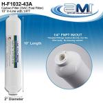 Inline 10" Carbon Water Filter for Taste & Odor