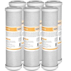 5 Micron CTO Carbon Block Water Filter Cartridge 6-Pack