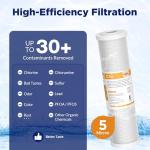 5 Micron CTO Carbon Block Water Filter Cartridge 6-Pack