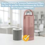 Nispira PEPERSFIL Purezone Replacement Filters For Car Air purifier Pure Enrichment Air Purifier Mini Portable (PEPERSAP) 3-in-1 HEPA Activated Carbon, 2 Packs