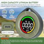 Lunarlipes Portable 4-in-1 Carbon Monoxide Detectors, Mini Carbon Monoxide and Carbon Dioxide Monitor with Magnetic Suction, RV CO CO2 Detector Alarm Temp/Humidity Sensor, CO CO2 Air Quality Monitor