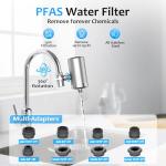 𝗪𝗜𝗡𝗚𝗦𝗢𝗟 PFAS Water Filter, Stainless-Steel 360° Rotating Faucet Water Filter Removes PFAS, PFOA/PFOS, Chlorine, Heavy Metals & Bad Taste, 350G Long Lasting Sink Water Filter, WS-FM002-PAC