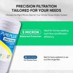 PUREPLUS 5 Micron 4.5" x 10" Whole House String Wound Sediment Filter for Well Water, Replacement Cartridge for 84637, WPX5BB97P, PC10, 355214-45, 355215-45, WP10BB97P, WP5BB97P, 2Pack