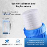 PUREPLUS 5 Micron 4.5" x 10" Whole House String Wound Sediment Filter for Well Water, Replacement Cartridge for 84637, WPX5BB97P, PC10, 355214-45, 355215-45, WP10BB97P, WP5BB97P, 2Pack