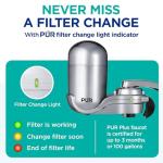 PUR PLUS Faucet Mount Water Filtration System, 3-in-1 Powerful, Natural Mineral Filtration with Lead Reduction, Vertical, Chrome, FM3700B