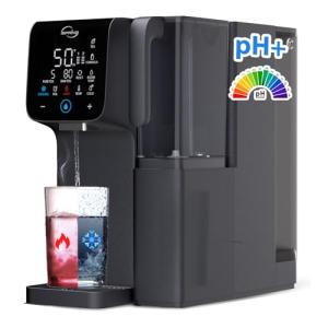 iSpring RCD100HCG Hot & Cold Reverse Osmosis System Countertop, Alkaline RO Water Filter Dispenser, 9 Temperature & 6 Dispensing Volume Options, TDS & Filter Lifespan Monitor, Plug and Play