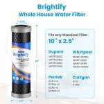 Brightify 10"x2.5" 5 Micron Carbon Water Filter, Whole House Carbon CTO Water Filter Cartridge Replacement Fits Culligan D-10A, P5-D, DuPont WFPFC8002, SCWH-5, GE FXWTC, Whirlpool WHCF-WHWC, 4 Pack
