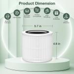 AP100-A/B Replacement Filter Compatible with AromaRoom AP100-A / AP100-B Air Purifi-er, 3-IN-1 H13 True HEPA and Activated Carbon Filter, Perfect Fit and Long Life for AP100-A/B, 2 Pack, White