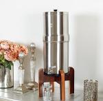 AquaEasy Stainless Steel Gravity Water Filter System (2.25 Gallon) with 2X Activated Carbon Filter, Stainless Steel Tap and Stand | Countertop Water Filtration System (Matte)