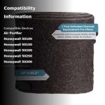 Honeywell 50100, 50150, 50200, 50250, 50300 Air Purifiers Compatible Pre Filter Deodorizes Air and Removes Odors With Activated Carbon and Zeolite To Extend Air Filter Life (1pack)