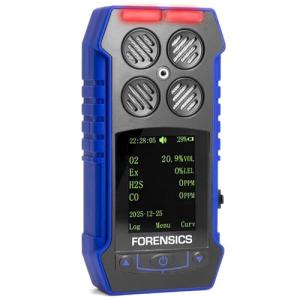 Multigas 4 Gas Monitor by Forensics | Color Display & Graphing | Data Logging | USA NIST Calibration | USB Recharge Battery |