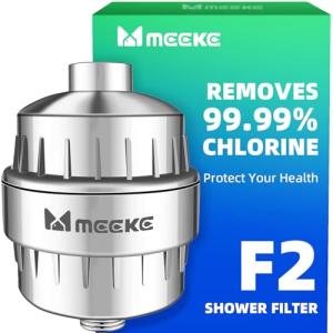 MYWER F2 Shower Filter Head for Hard Water - Premium Filtered Shower Head - Removes 99.99% Chlorine, 100% No Leaks and High Output - Shower Water Filter - Bathroom Shower Filter